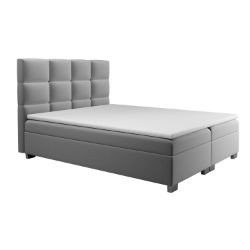 Pat tapitat boxspring 140 x 200 cm gri inchis Kanada